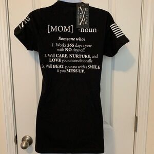 Black Graphic T-Shirt with White Text